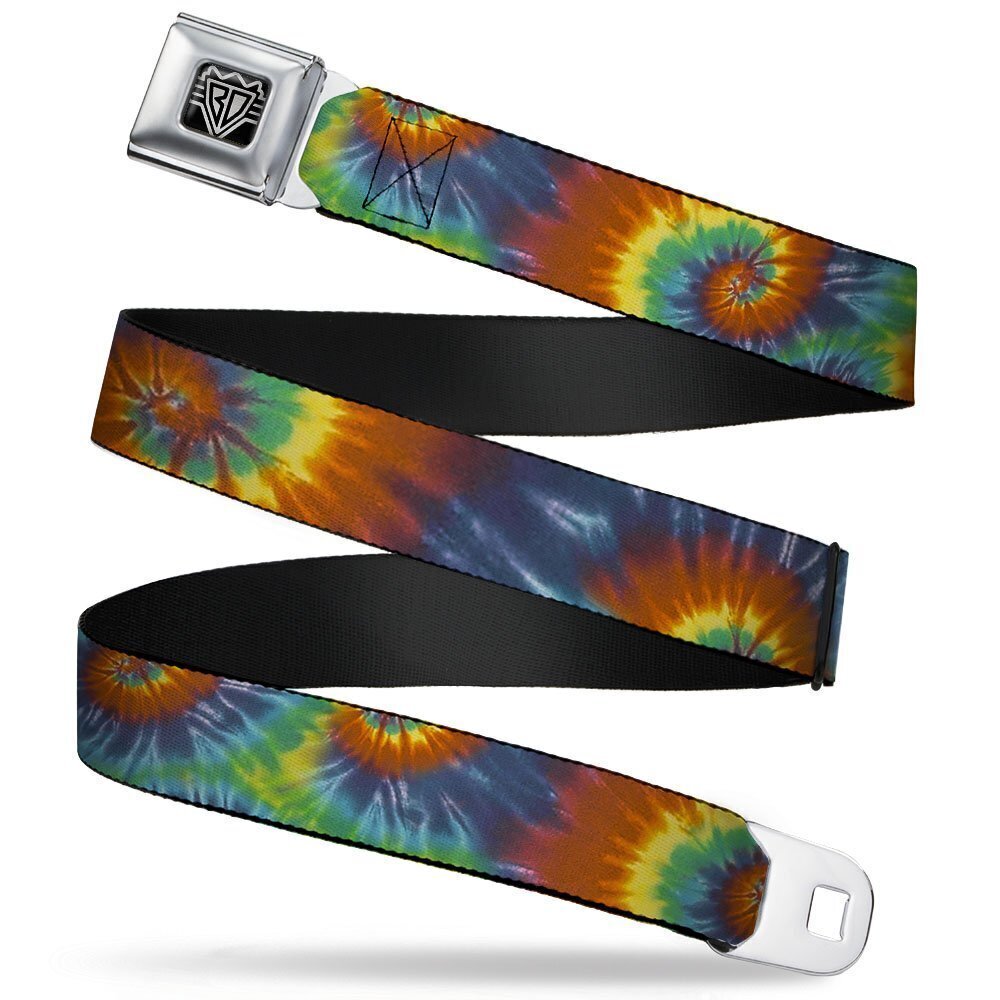 3482 Seatbelt Belt - Tie Dye Swirl Multi Color - 1.5" Wide - 24-38 Inches